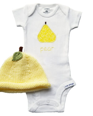 pear bodysuit and hat 2