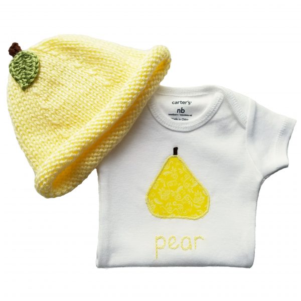 pear bodysuit and hat