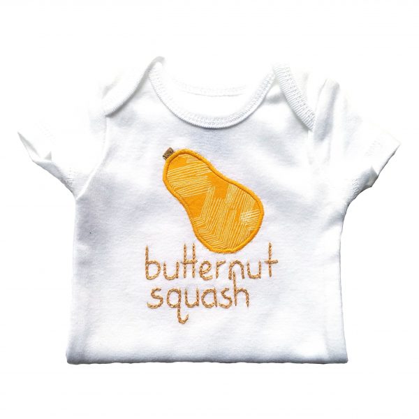 butternut squash hand embroidered bodysuit