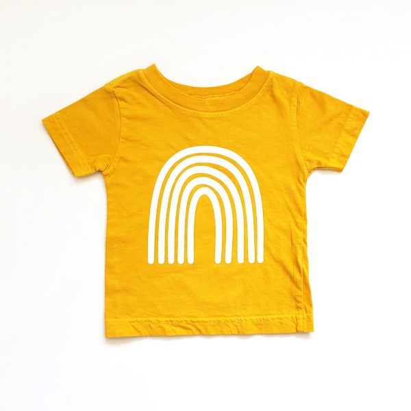 rainbow t-shirt - mustard