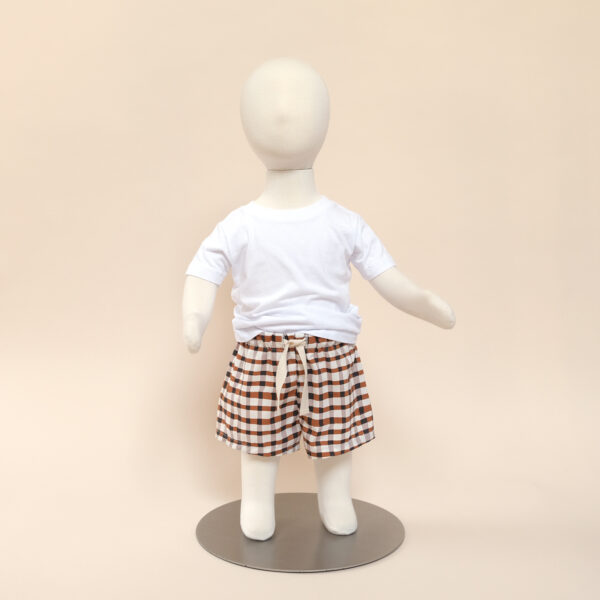 quinn shorts cozy check on mannequin