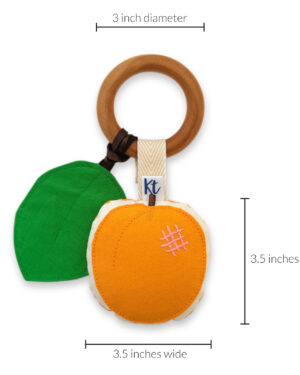 apricot teether with measurements