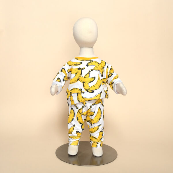 frankie leggings with short sleeve marley tee in banana print on mannequin