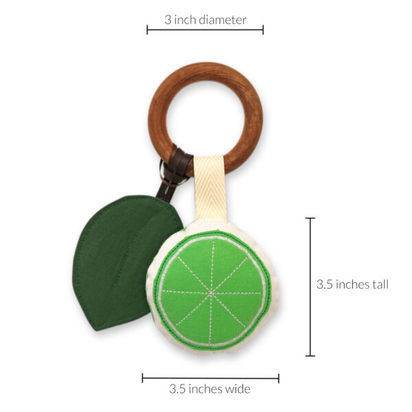 lime teether with measurements