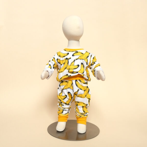 rory harem pants + marley tee in banana print on mannequin