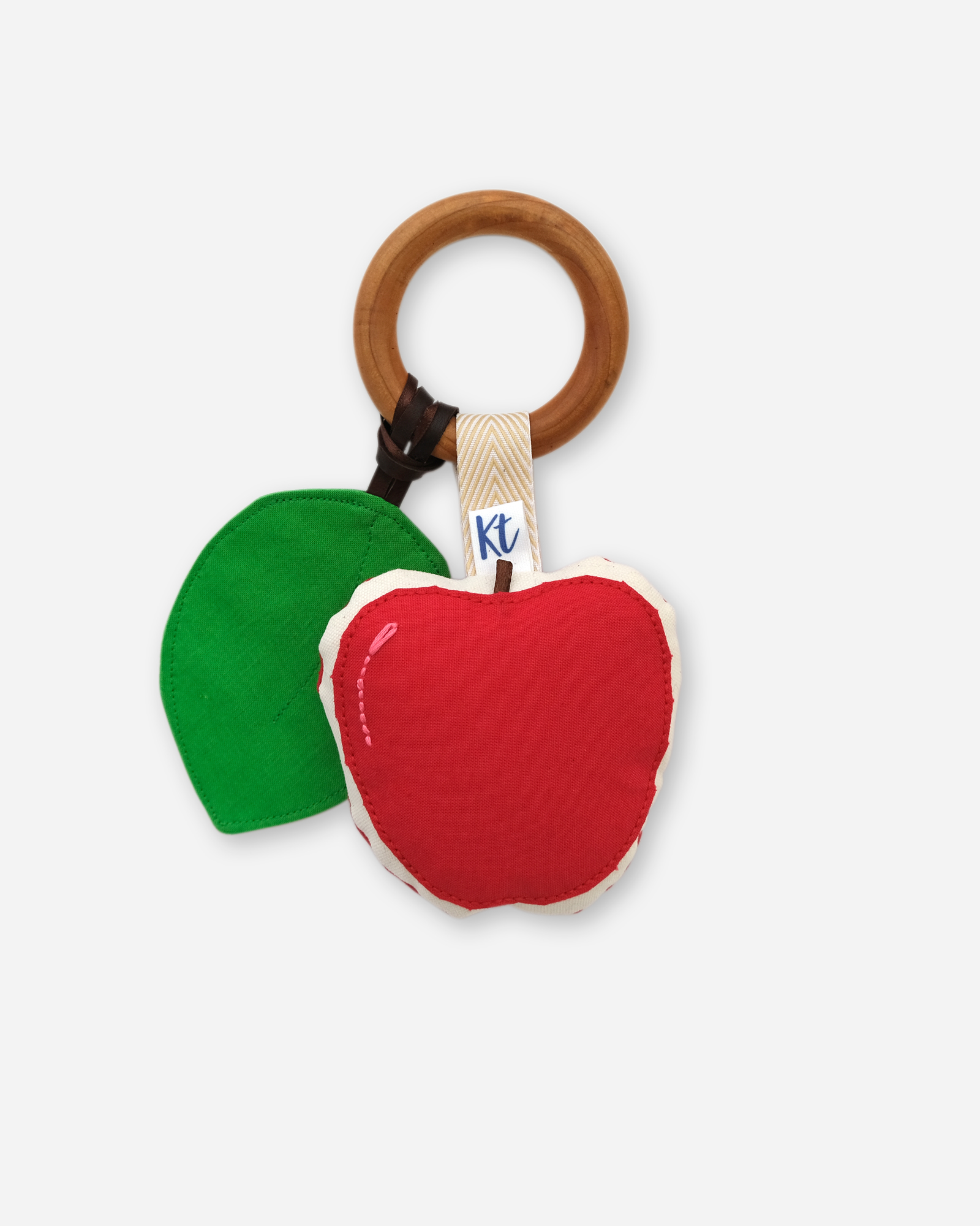 red apple teether and sensory toy