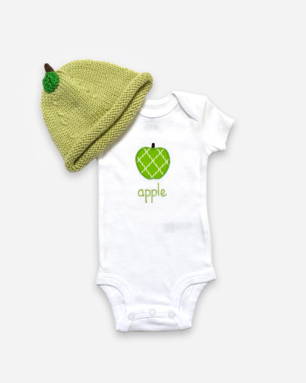 green apple gift set - hat + bodysuit