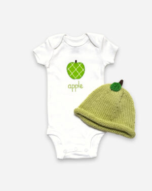 green apple gift set - hat + bodysuit