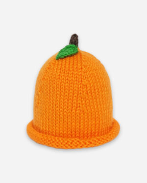 apricot hand knit hat