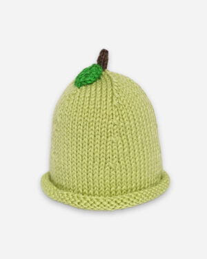 green apple hand knit hat