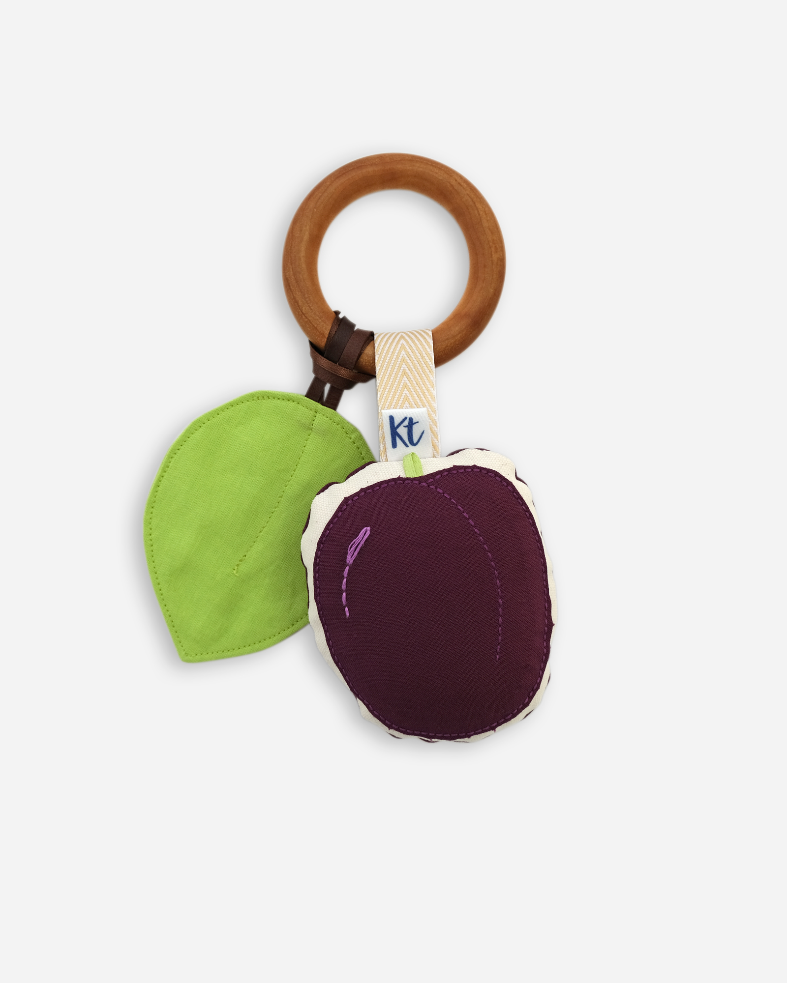 plum teether and sensory toy