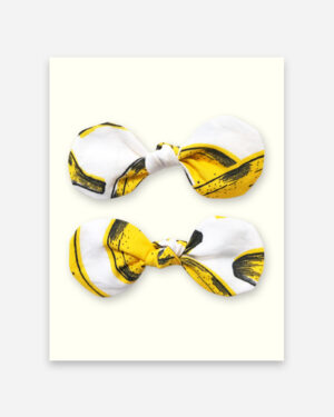 sadie pigtail bows - bananas