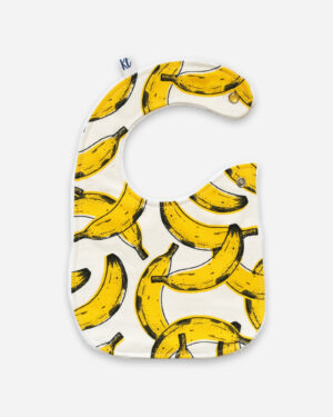 side snap bib - bananas print
