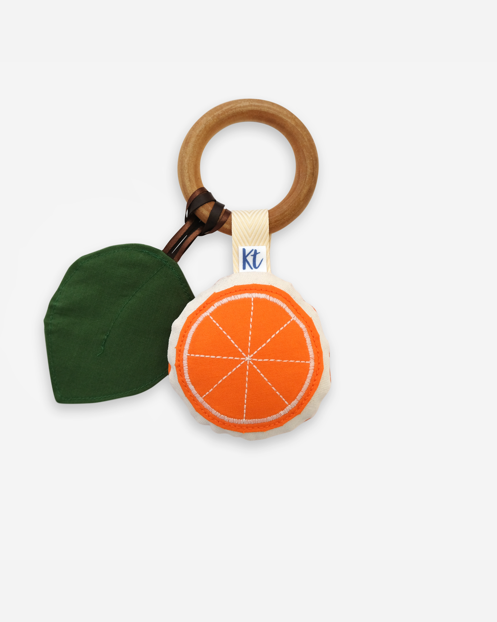 orange tangerine teether and sensory toy
