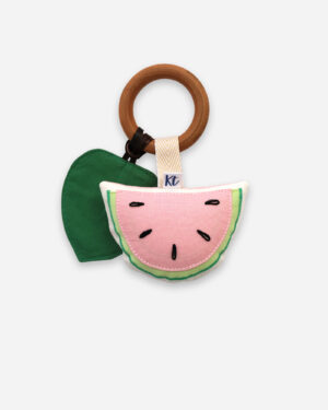pink watermelon teether and sensory toy