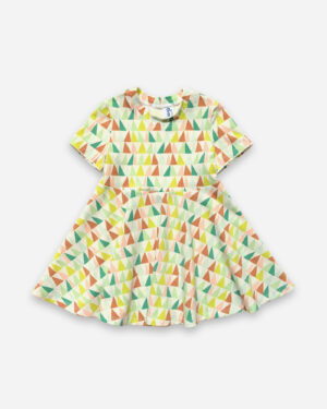 luna dress short sleeve geometric triangle