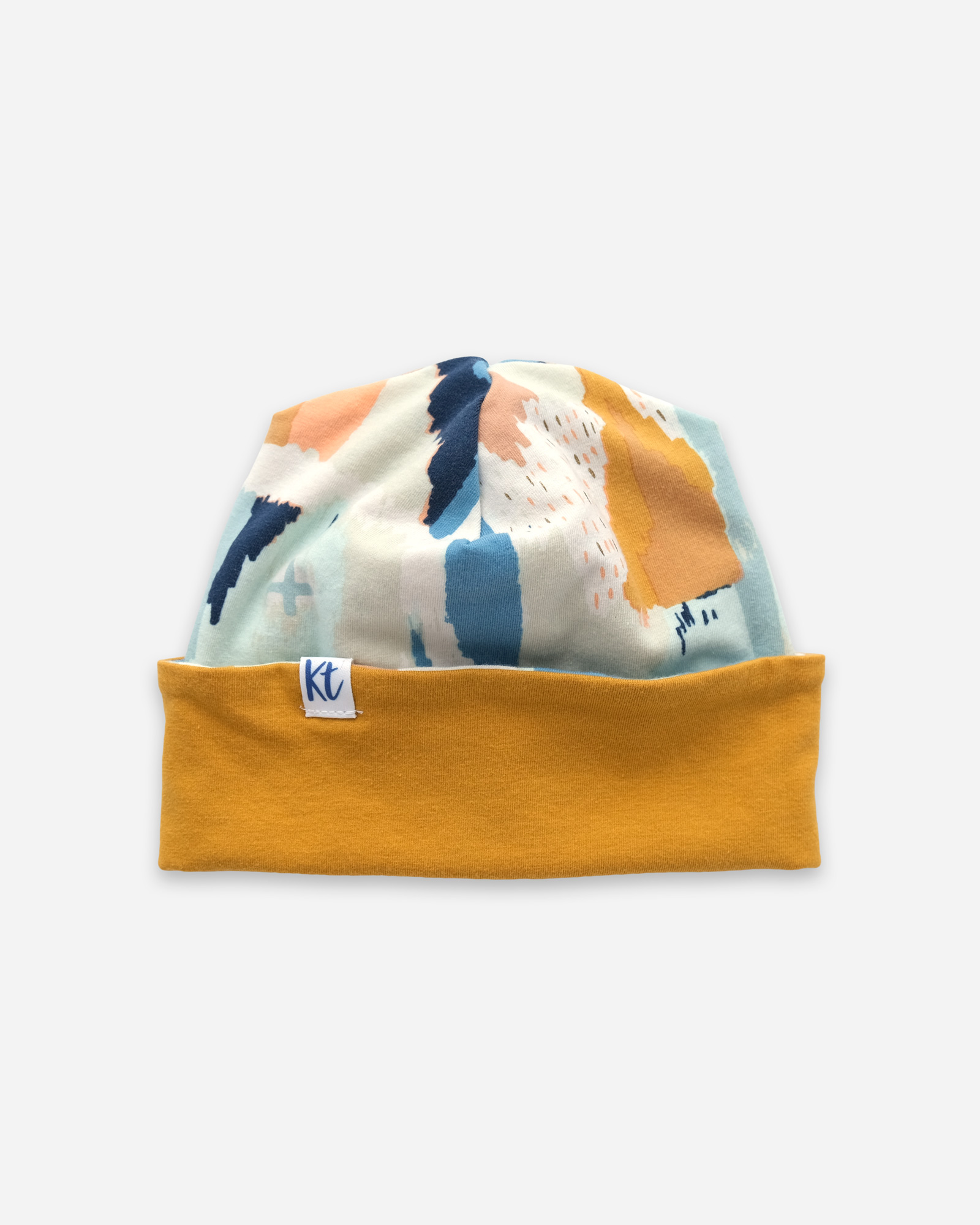 jules hat - painted canvas with mustard backing