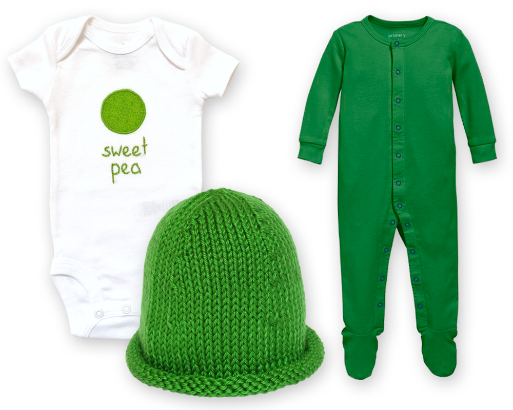 green sweet pea costume idea for baby's first halloween