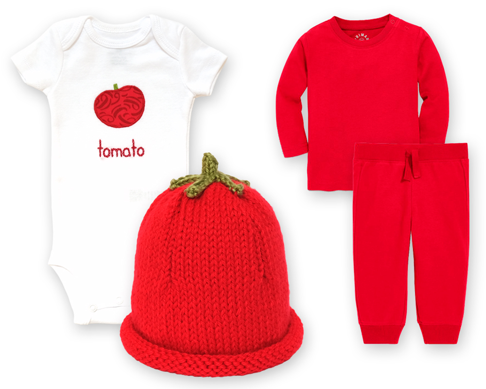 bright red tomato costume idea for baby's first halloween